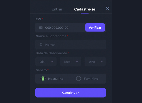 Processo de Cadastro na OneBra (nome, CPF, endereço de e-mail, endereço etc.)