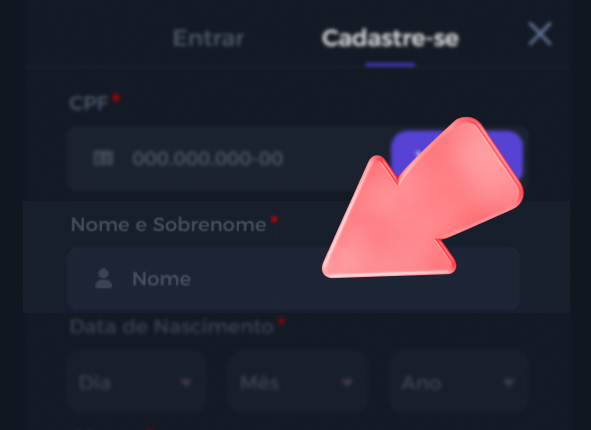 Campo de formulário dedicado ao nome completo do usuário.