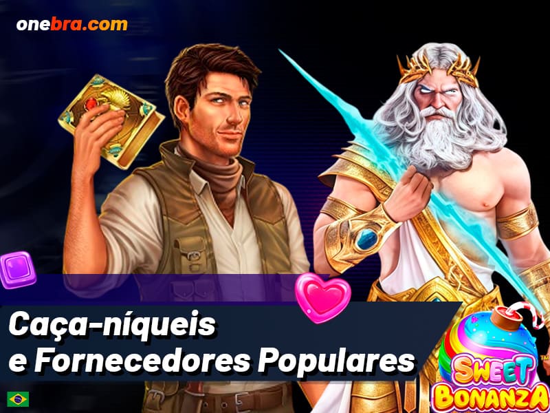 Caça-níqueis e fornecedores populares — elementos de Sweet Bonanza, Gates of Olympus e Book of Dead.